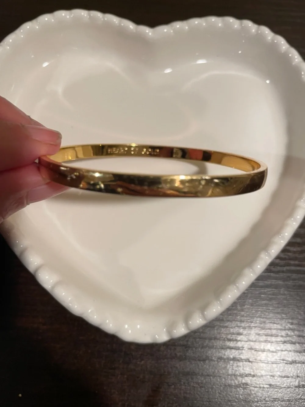 Kate Spade Gold Tone "Heart of Gold" Bangle Bracelet - Picture 2 of 5